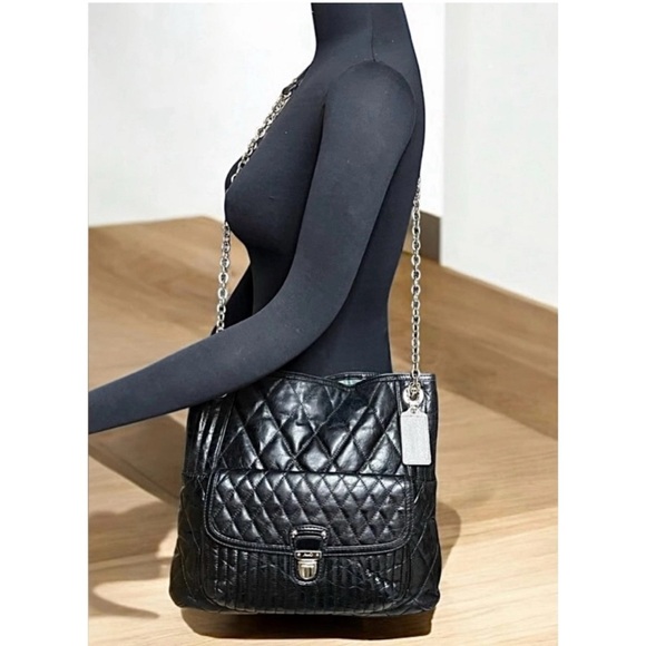 Coach Poppy Quilted Slim Chain 19854 Leather